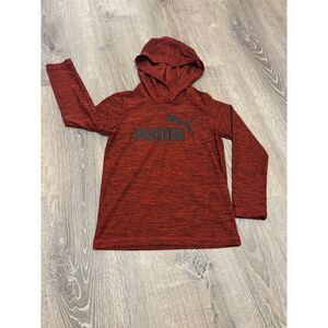Puma Youth Boys Red Hooded Long‎ Sleeve Graphic Shirt Size XS (5/6)